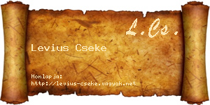 Levius Cseke névjegykártya